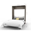Bestar Cielo Queen Murphy Bed with Floating Shelves (85W), Bark Grey & White 80887-47